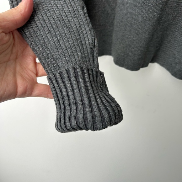 Zara Ribbed Knit Turtleneck Top Grey - Picture 6 of 11